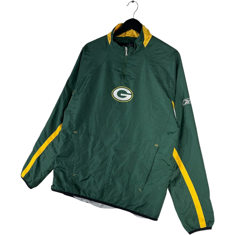 Vintage Reebok Green Bay Packers NFL 1/4 Zip Light Jacket