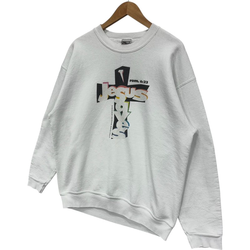 Vintage Jesus Saves Graphic Crewneck