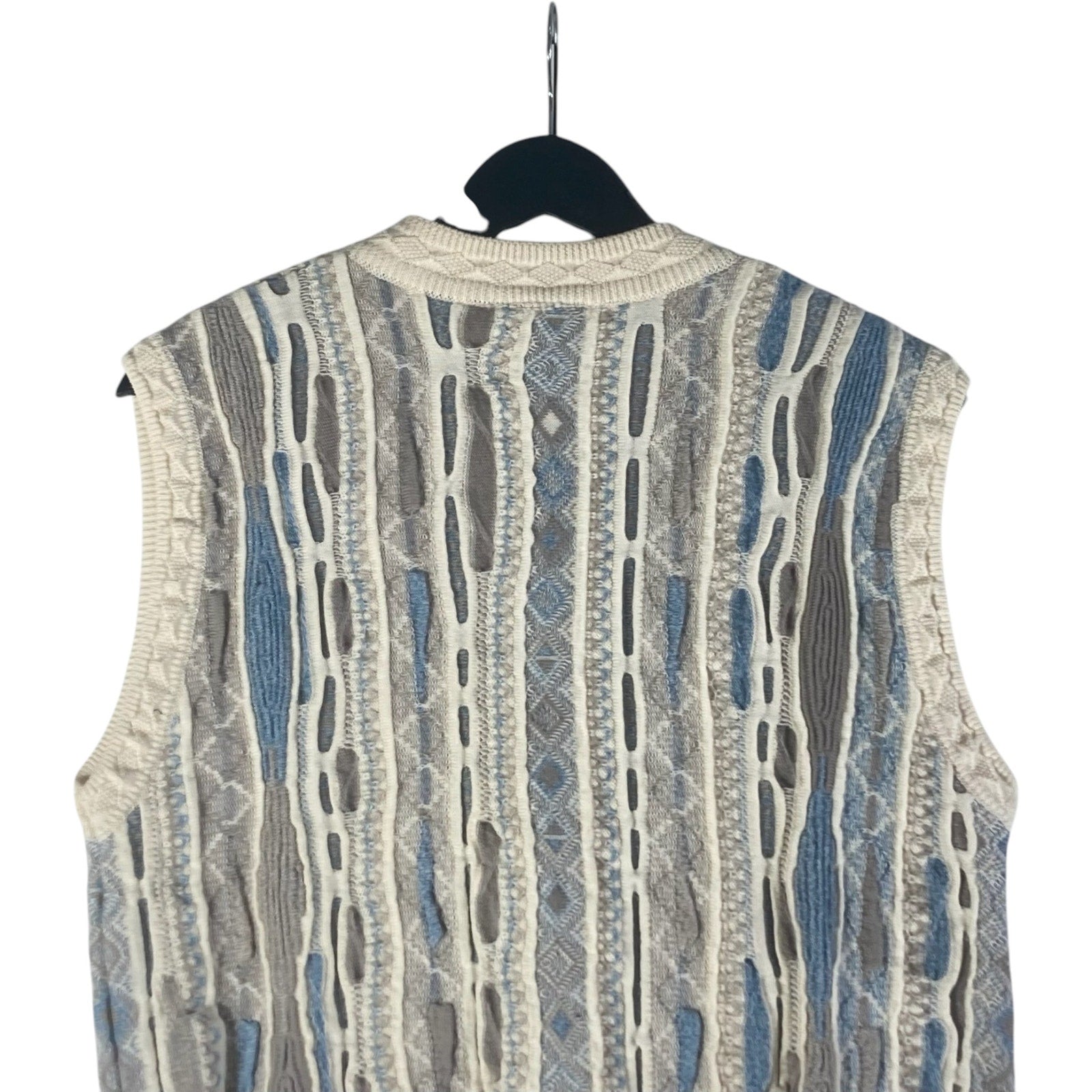 Vintage Coogi 3D Patterned Button Wool Sweater Vest