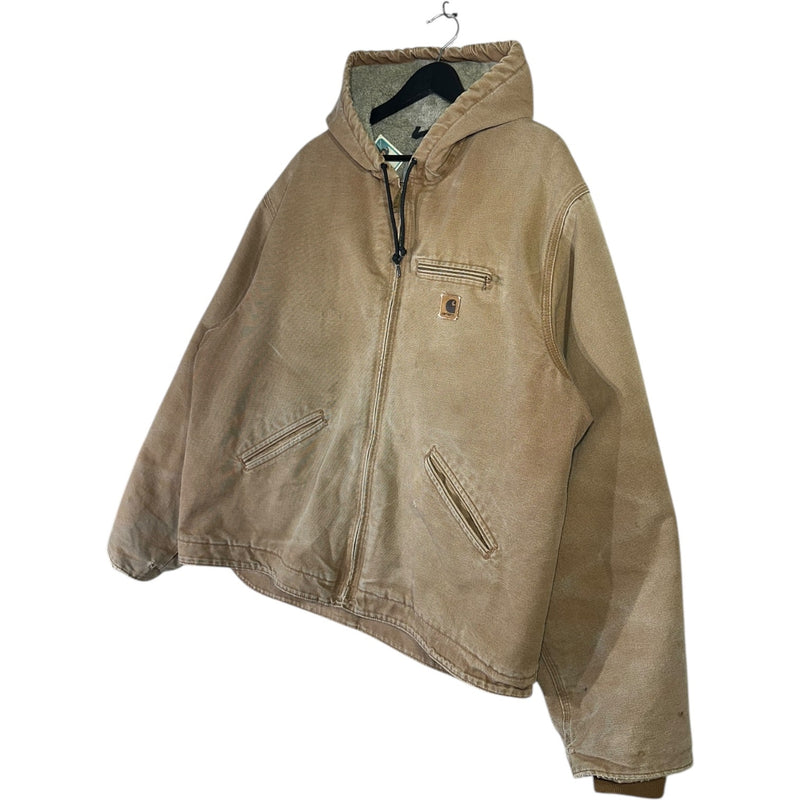 Vintage Carhartt Sherpa-Lined Hooded Workwear Jacket