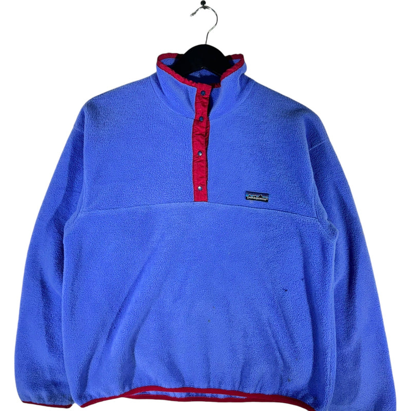 Vintage Women's Patagonia 1/4 Snap Button Mini Logo Fleece