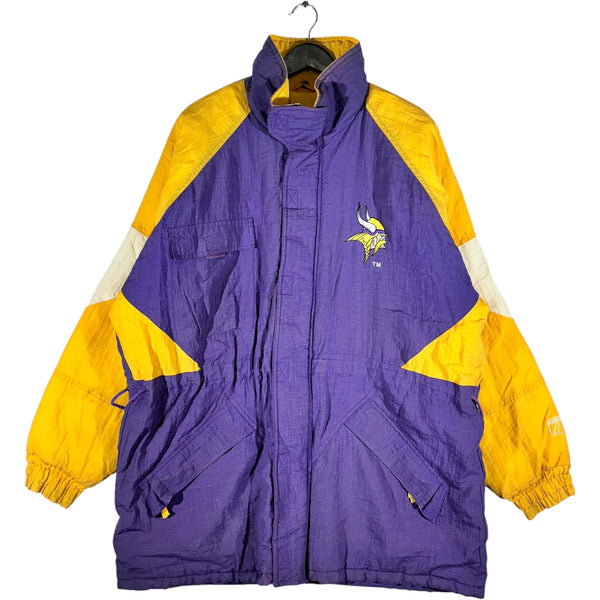 Vintage Logo 7 Minnesota Vikings NFL Hooded Puffer Jacket