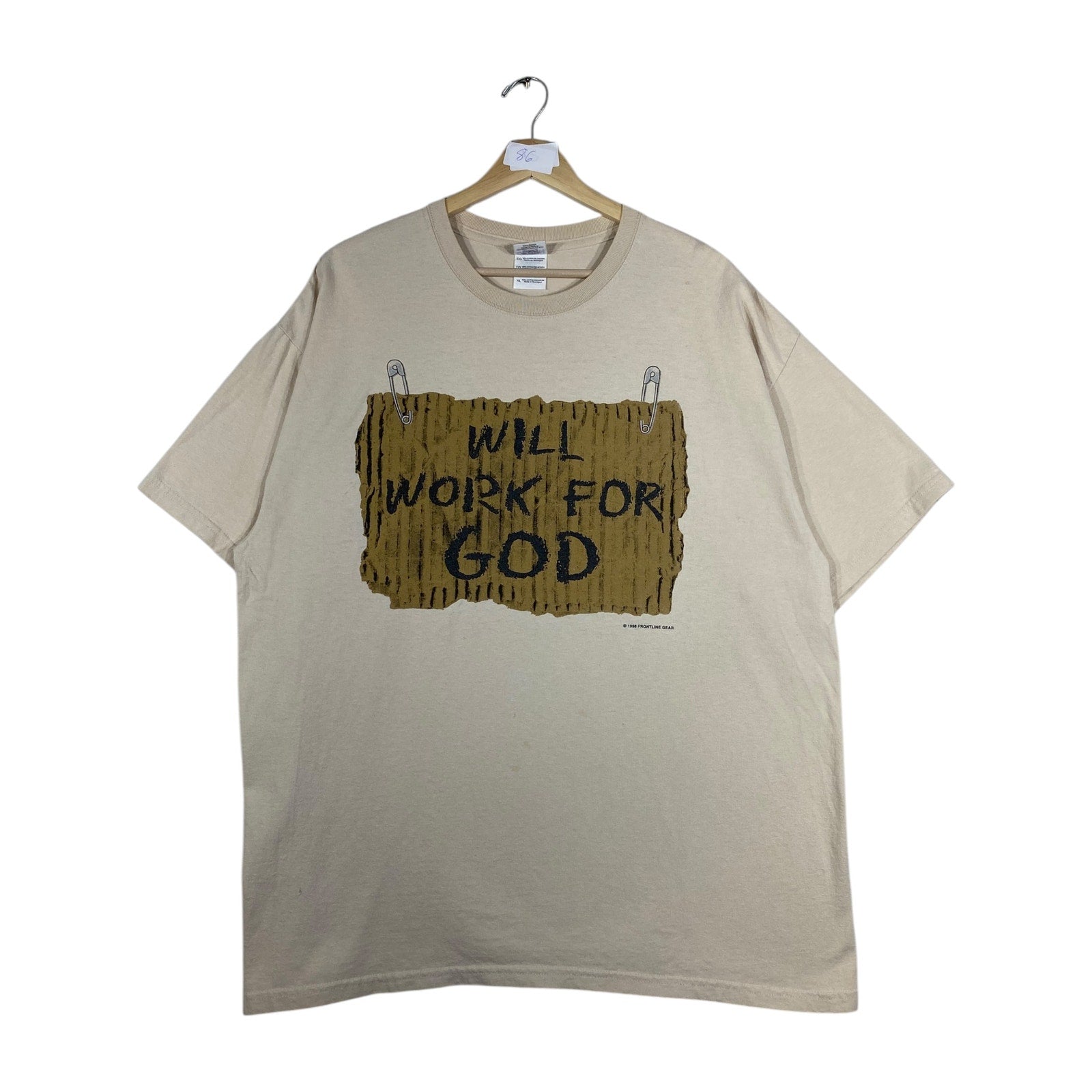 Vintage I will Work For God Graphic T-Shirt