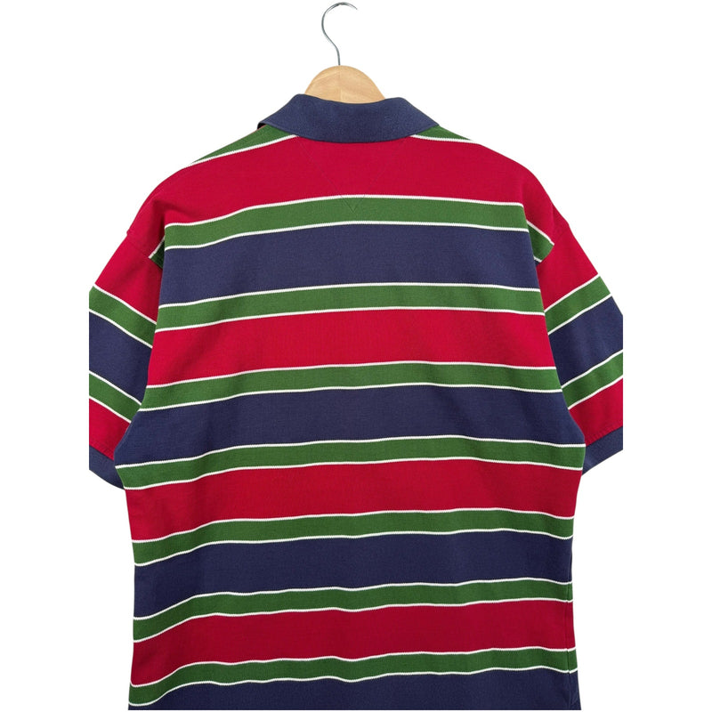 Vintage Tommy Hilfiger Striped Short Sleeve Polo Shirt