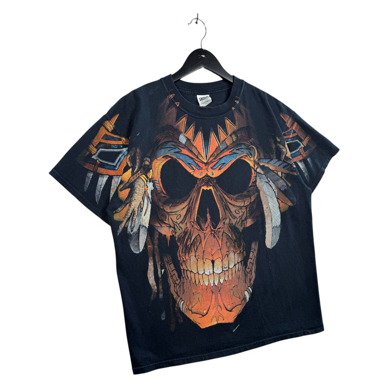 Vintage Anvil Blue Bar Skull T-Shirt