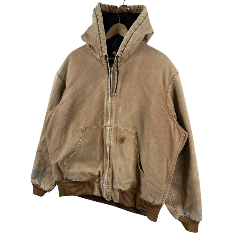 Vintage Carhartt Insulated Active Hoodie Full Zip Workwear Jacket