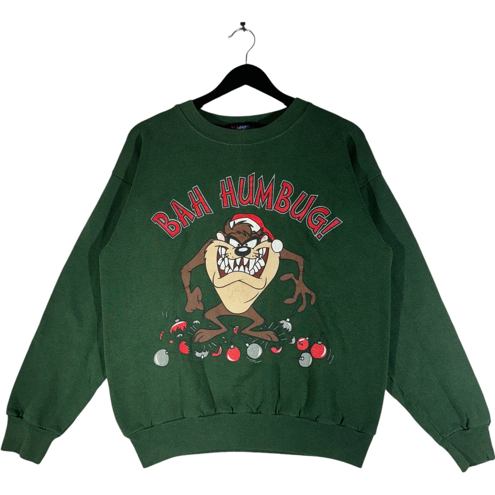 Vintage Looney Tunes Taz "Bah Humbug!" Christmas Crewneck