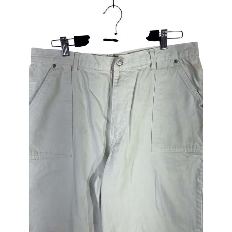 Vintage Yellow Stone Embroidered Carpenter Cargo Shorts 34