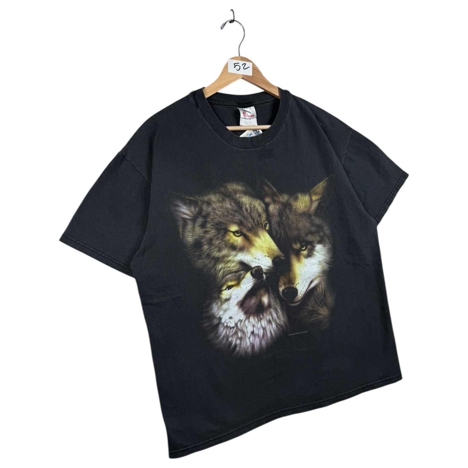 Vintage Wolf Graphic Print T-Shirt