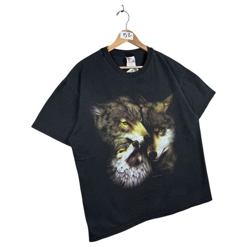 Vintage Wolf Graphic Print T-Shirt