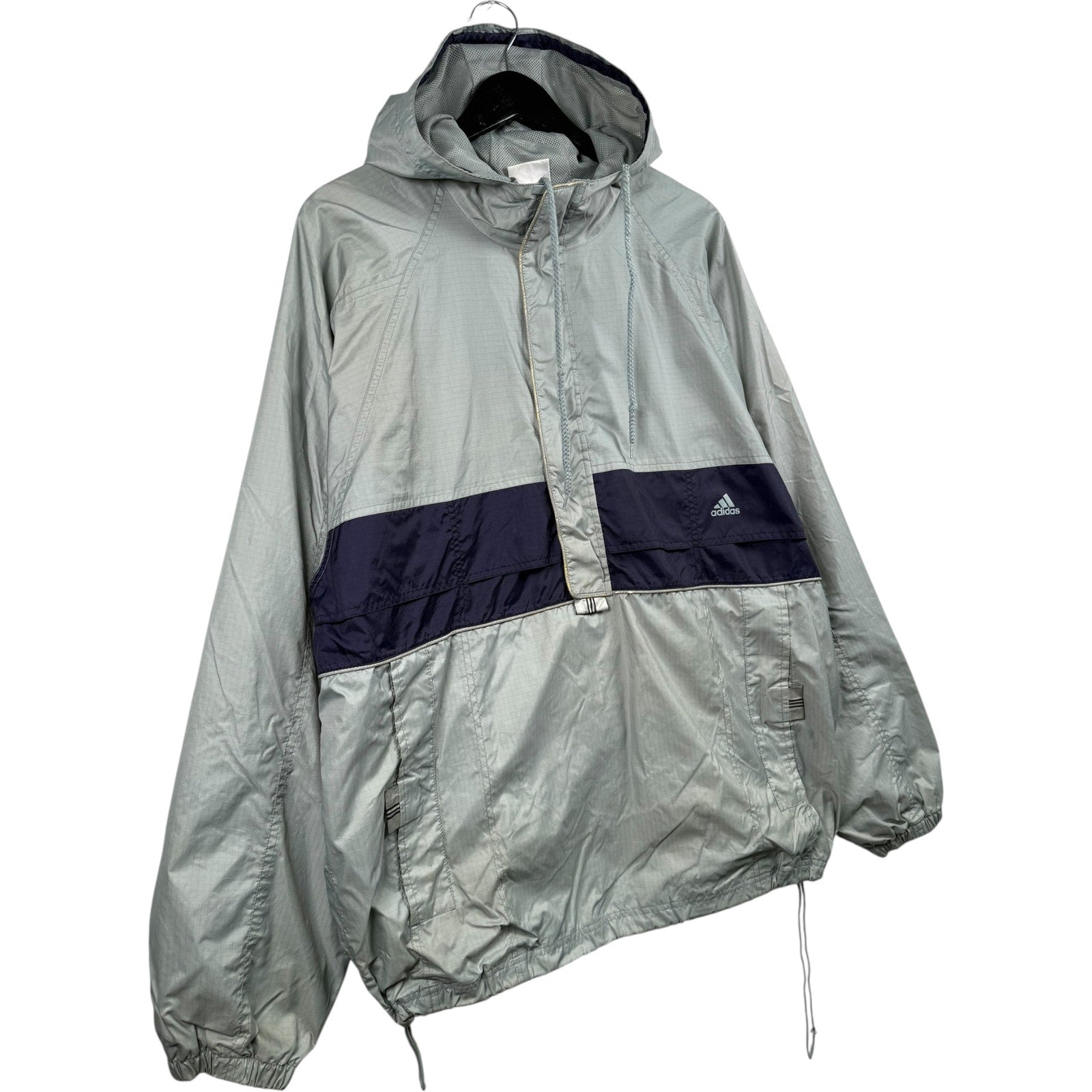 Vintage Adidas Windbreaker Half-zip front Hooded Jacket