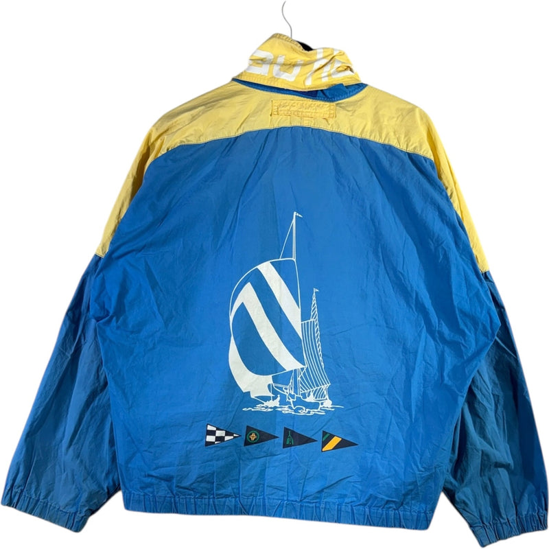 Vintage Nautical Sailing Graphic Full Zip Windbreaker