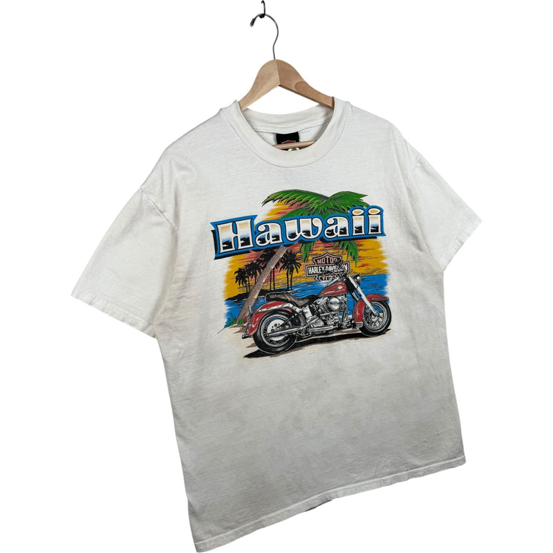 Vintage Harley Davidson Hawaii Motorcycle Graphic T-Shirt