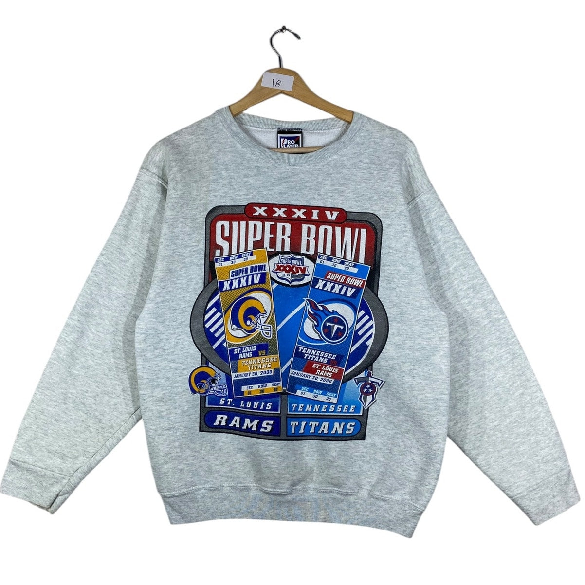 Vintage Super Bowl XXXIV Rams Vs. Titans NFL Crewneck