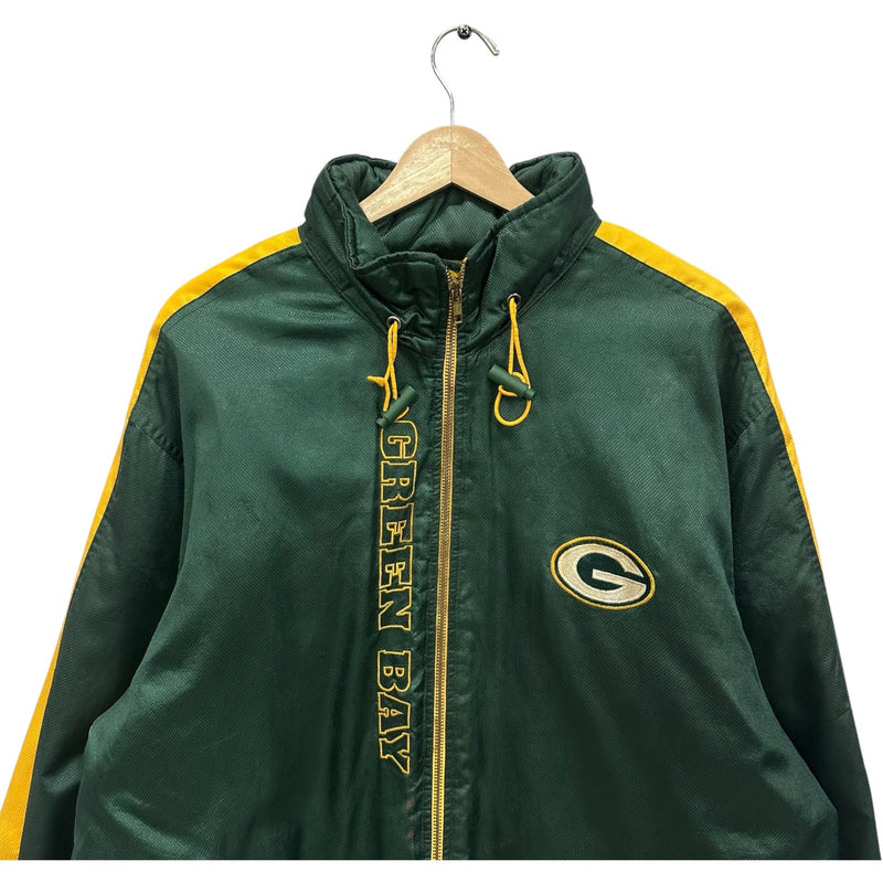 Vintage Green Bay Packers Spellout NFL Puffer Jacket Medium