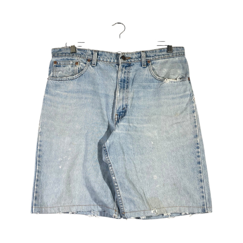 Vintage Levi's 550 Relaxed Fit Hemmed Distressed Denim Shorts 36
