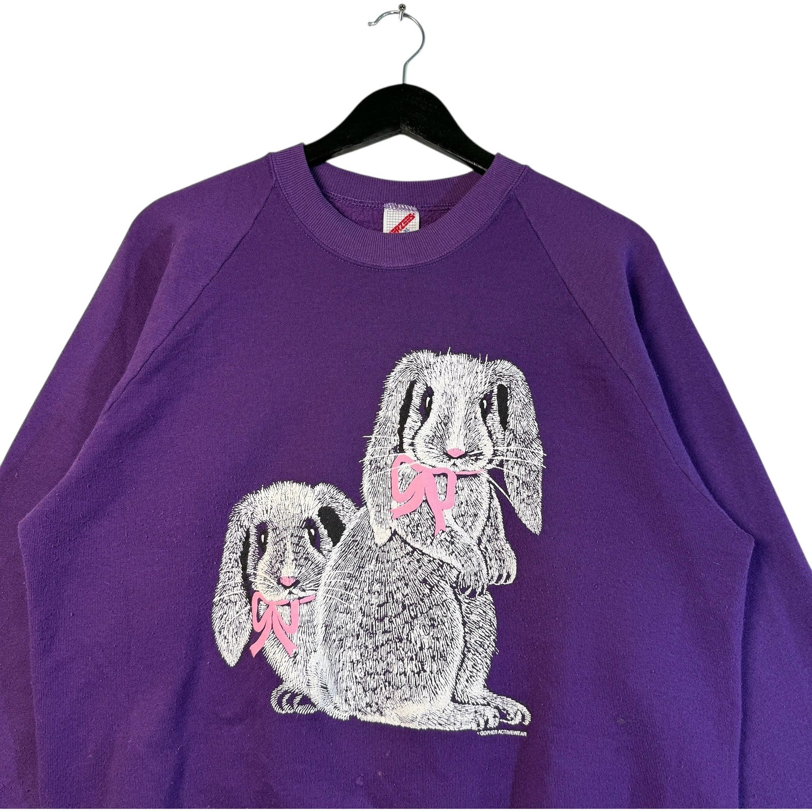 Vintage Pink Bow Bunnies Crewneck