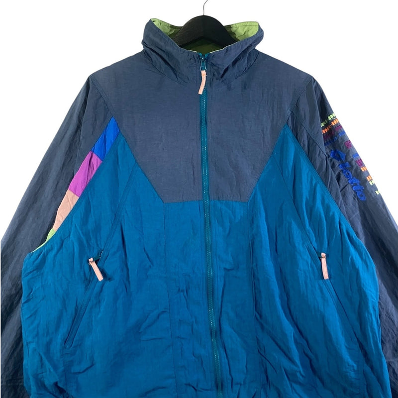 Vintage Int'l Team Lotto Colorblock Full Zip Windbreaker