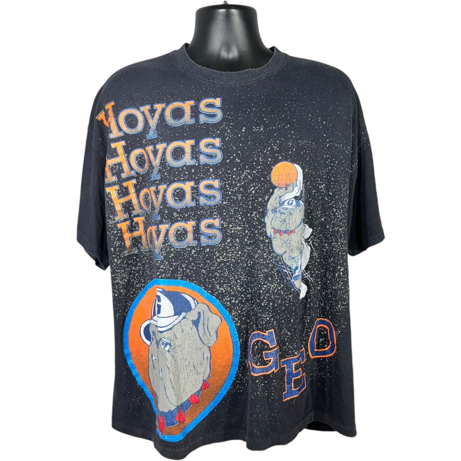 Vintage Georgetown University Hoyas Basketball AOP Tee 90s