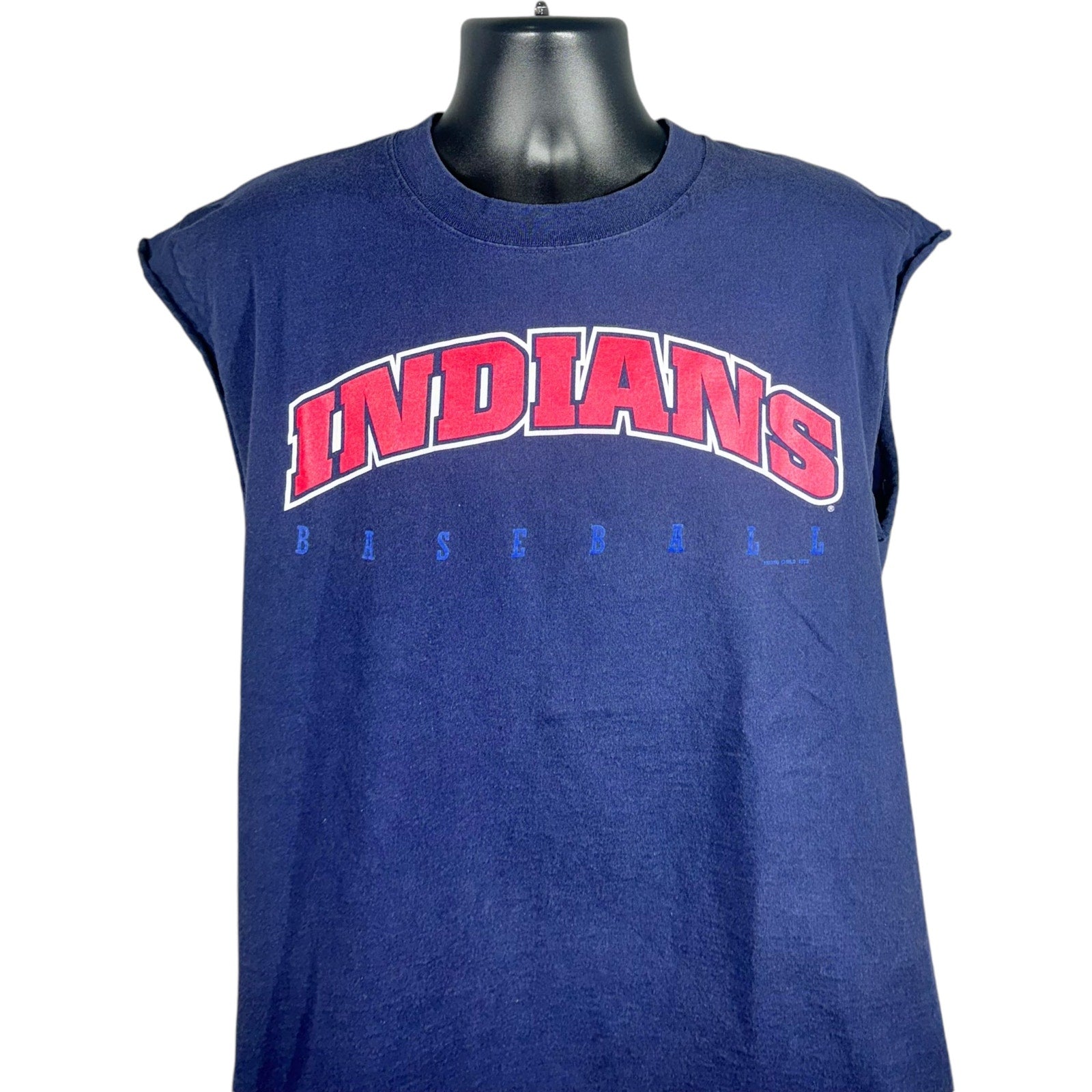 Vintage Lee Sport Cleveland Indians MLB Cut Off Tee 90's