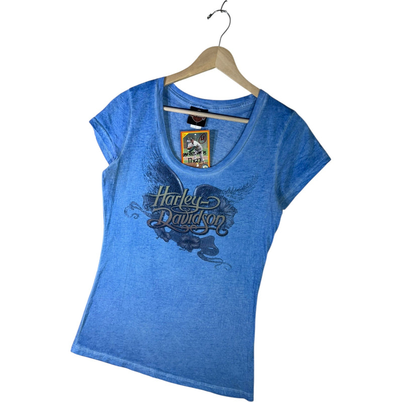 Vintage Harley Davidson Wing Floral T-Shirt