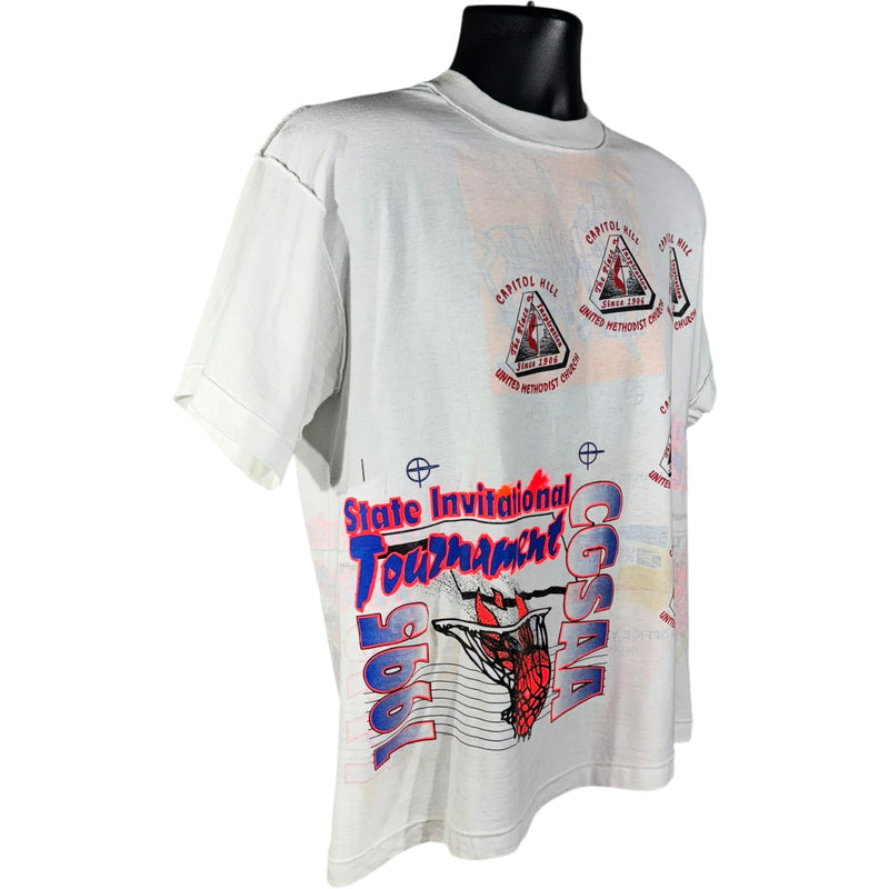 Vintage Test Print CGSAA State Invitational Tournament Champions Reversible Tee