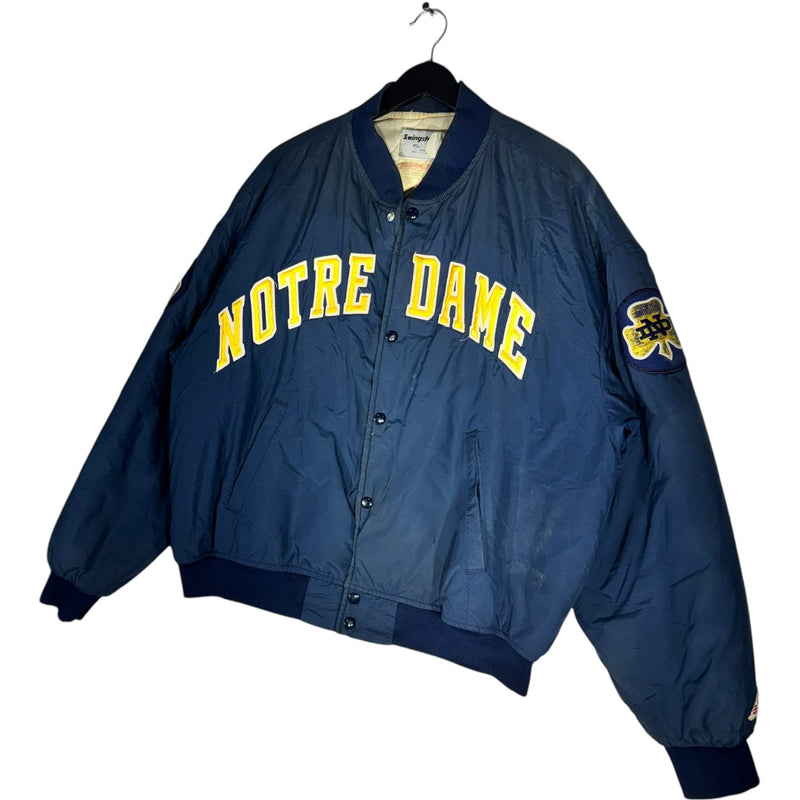 Vintage Notre Dame University Nylon Bomber Jacket 90s