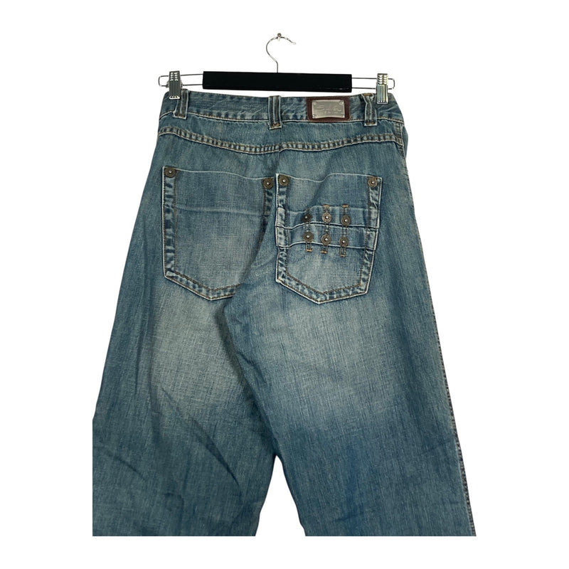 Vintage Oversized Rivets Wide Leg Denim Jeans 30x25