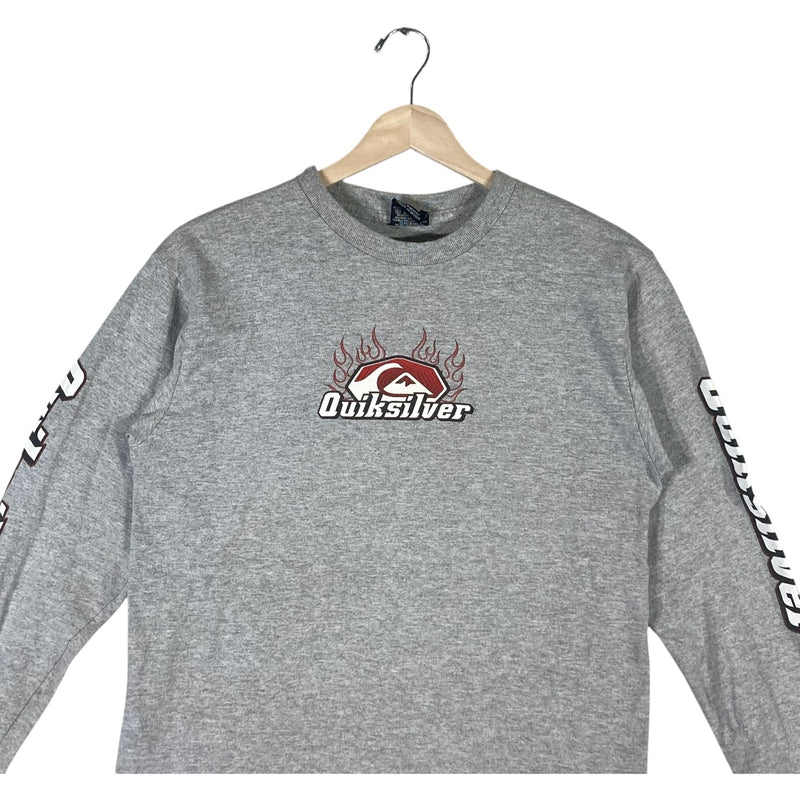 Vintage Youth Quicksilver Spellout Logo Long Sleeve Boys