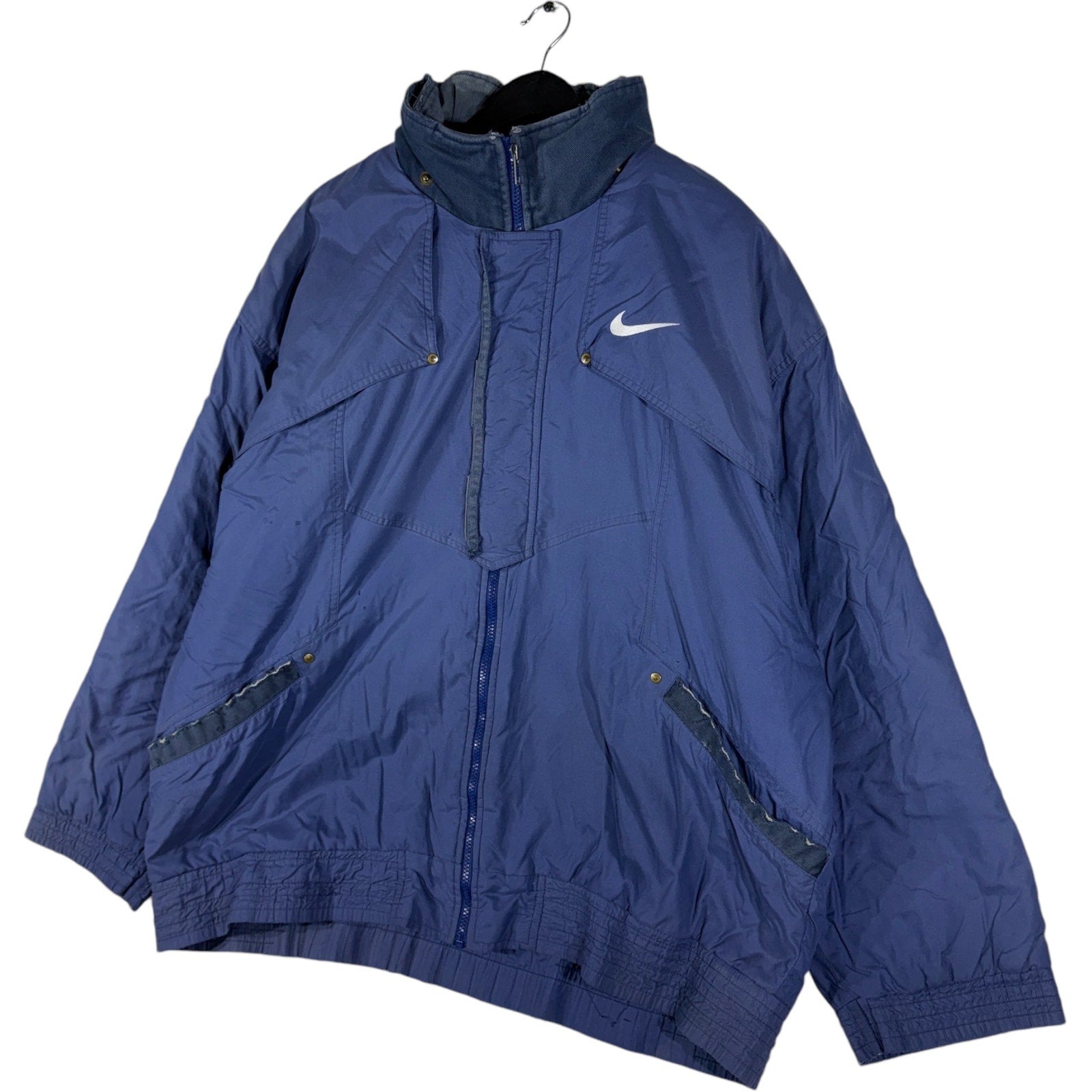 Vintage Nike Hidden Hood 1/4 Zip Light Jacket