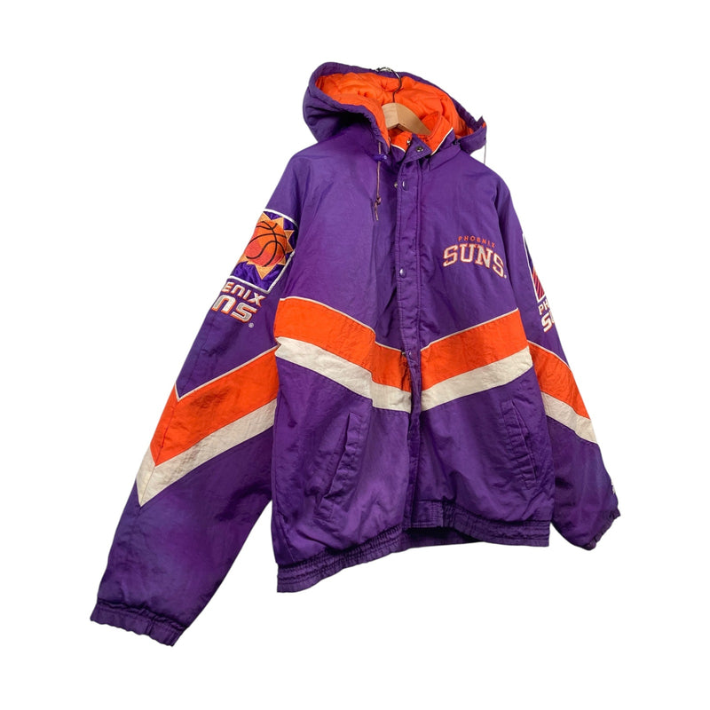 Vintage Starter Phoenix Suns NBA Full Snap Button Hooded Jacket