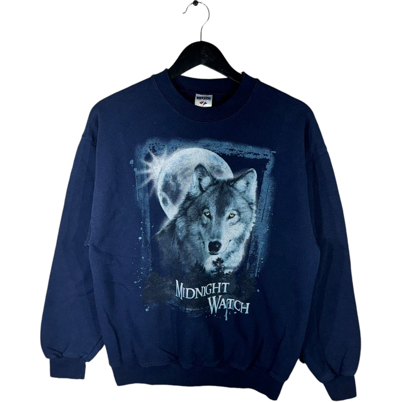 Vintage Wolf "Midnight Watch" Nature Crewneck