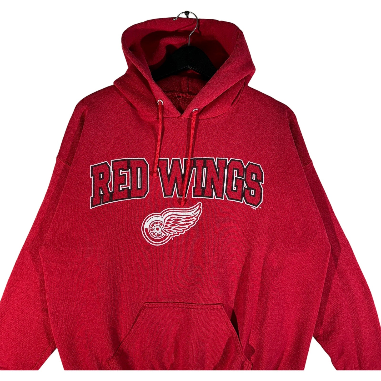 Vintage Detroit Red Wings NHL Spellout Hoodie