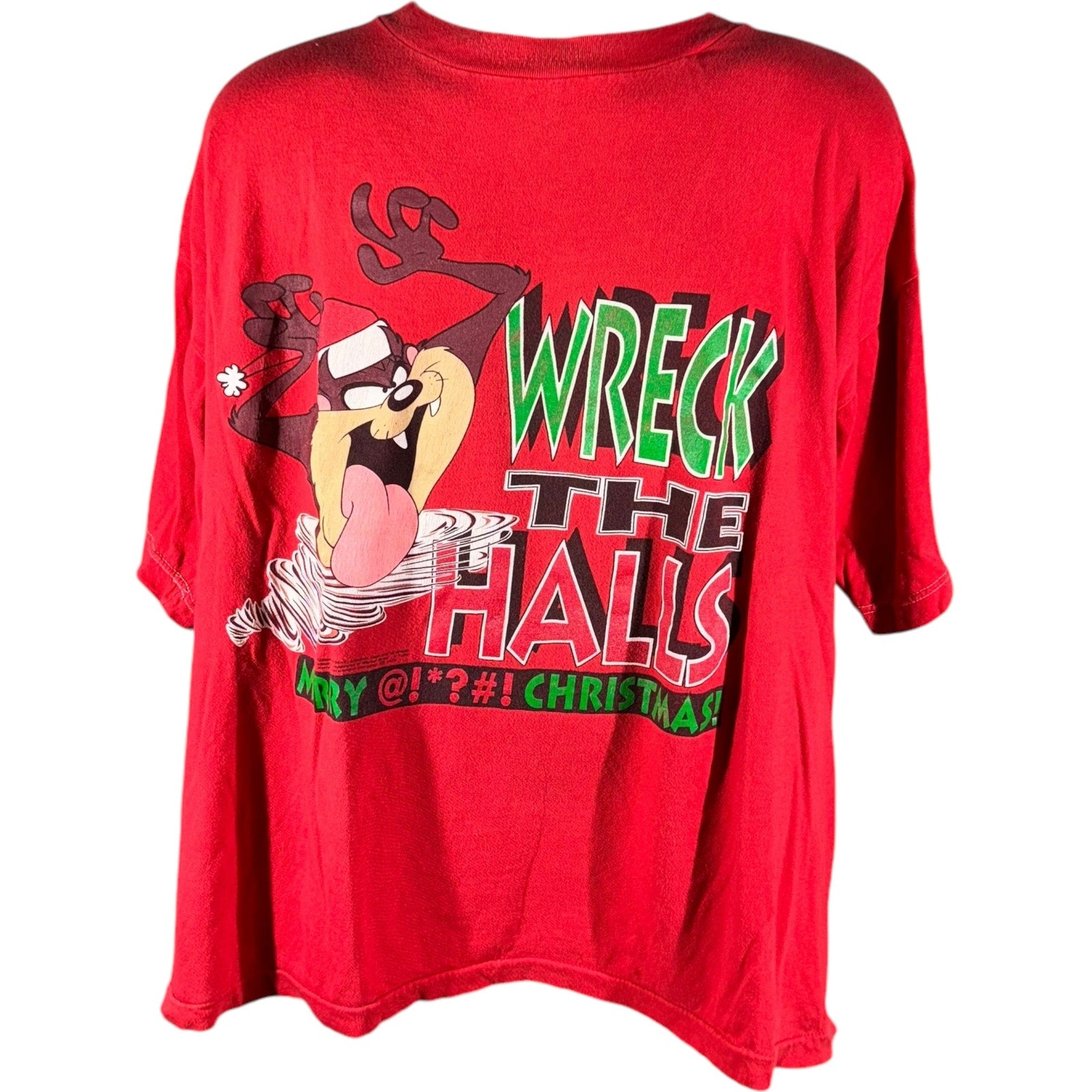 Vintage Taz "Wreck the Halls" Christmas Tee 90s