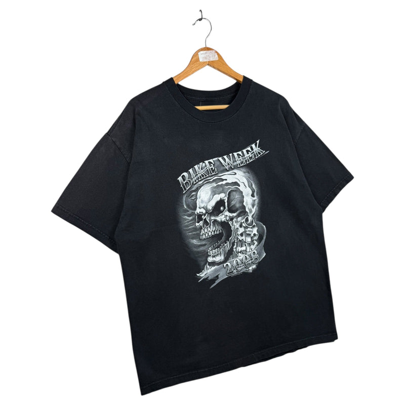 Vintage Skull Guns Biker Graphic T-Shirt