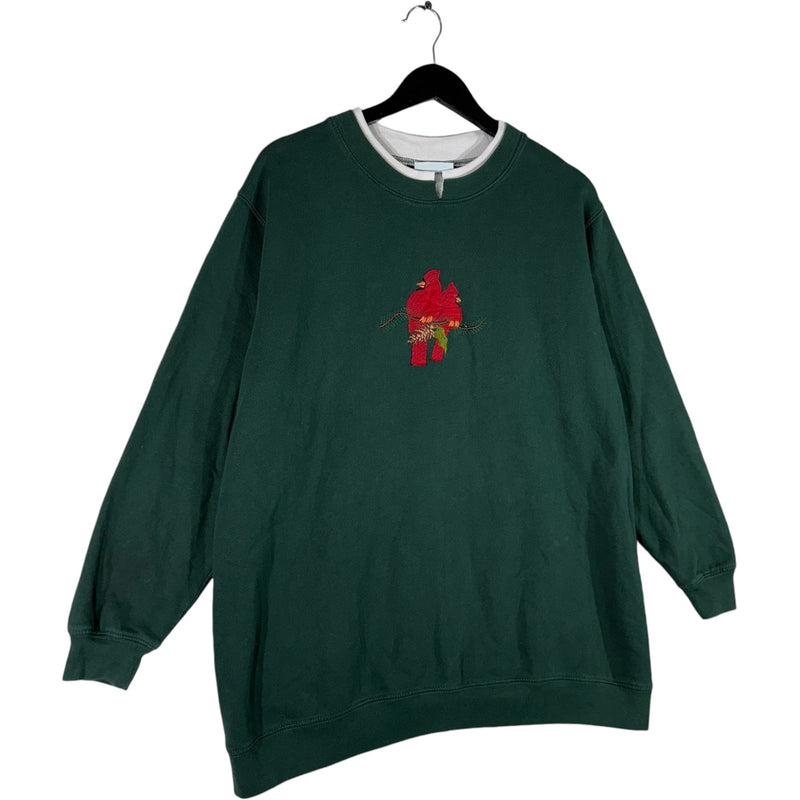 Women's Vintage Cardinals Double Collar Nature Crewneck