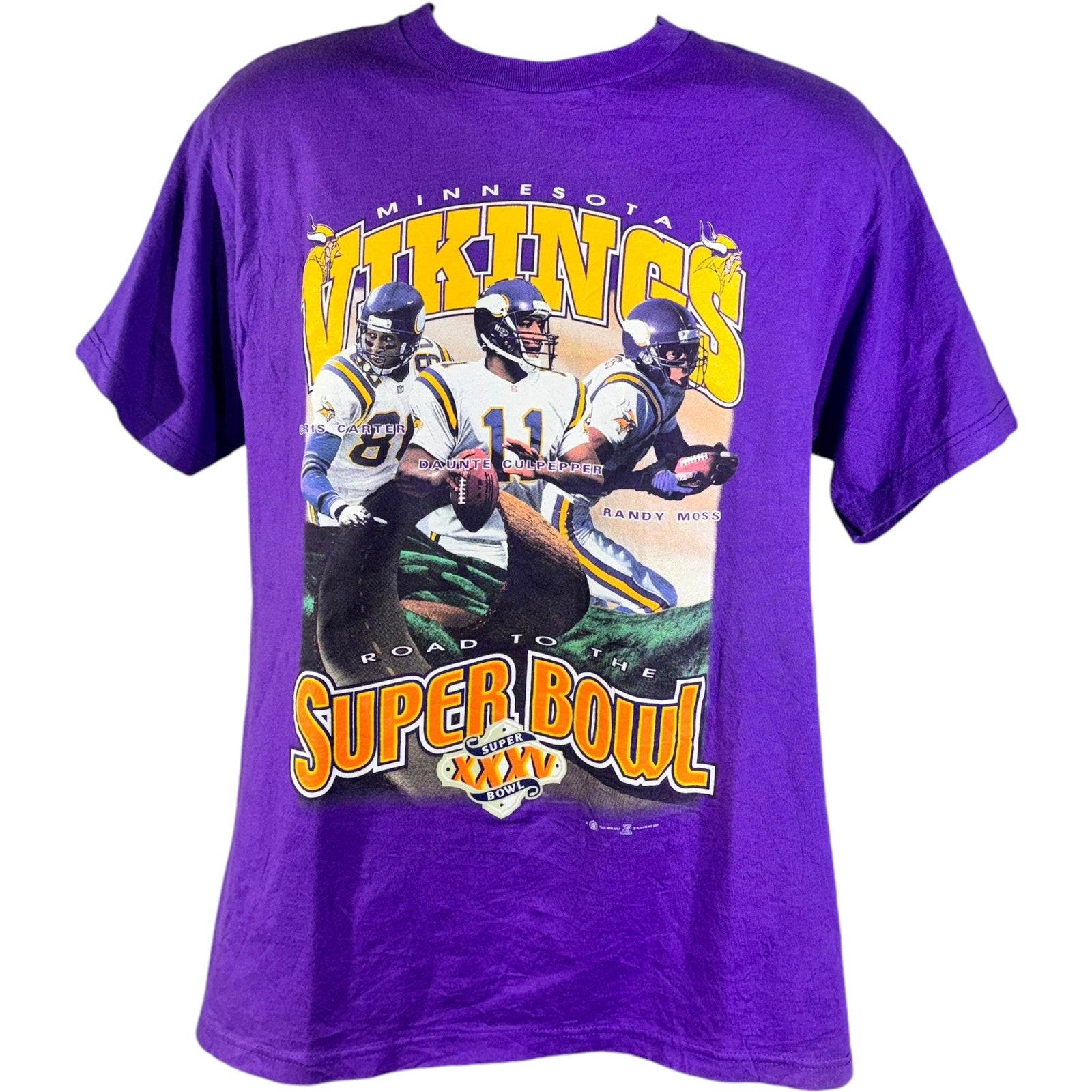 Vintage Minnesota Vikings Road to Superbowl XXXV NFL Tee