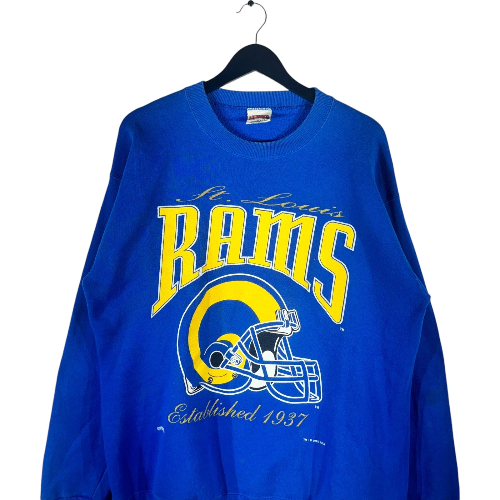 Vintage St. Louis Rams Big Helmet Nutmeg Crewneck 90s