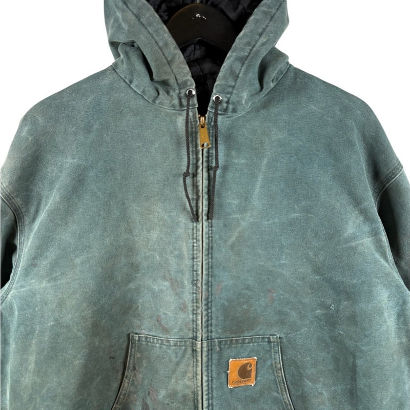 Vintage Carhartt Quilted Full Zip Hooded Workwear Jacket