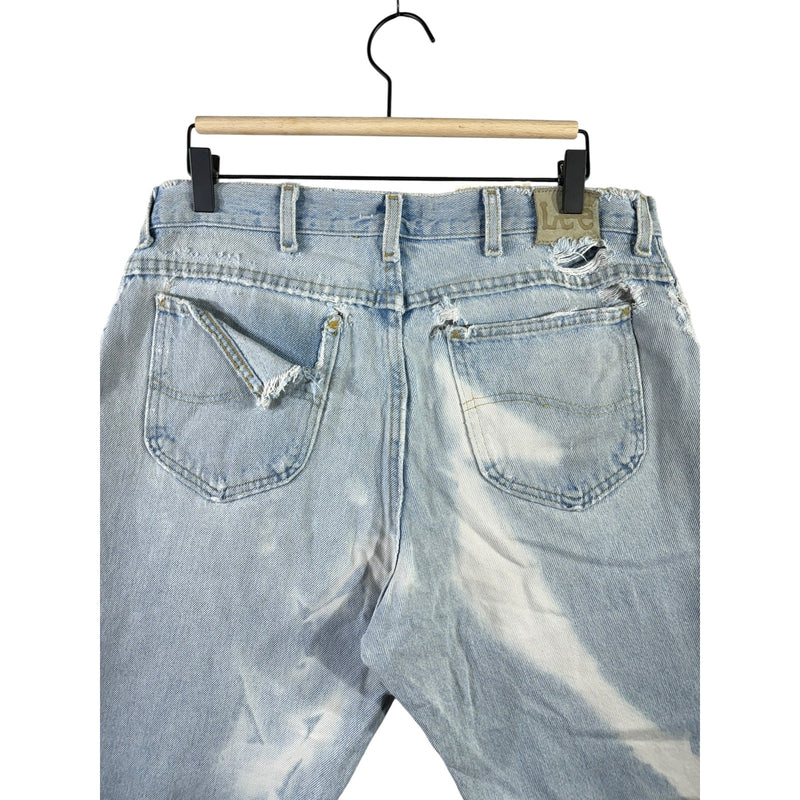 Vintage Lee Denim Tattered Cut Off Bleached Shorts 34