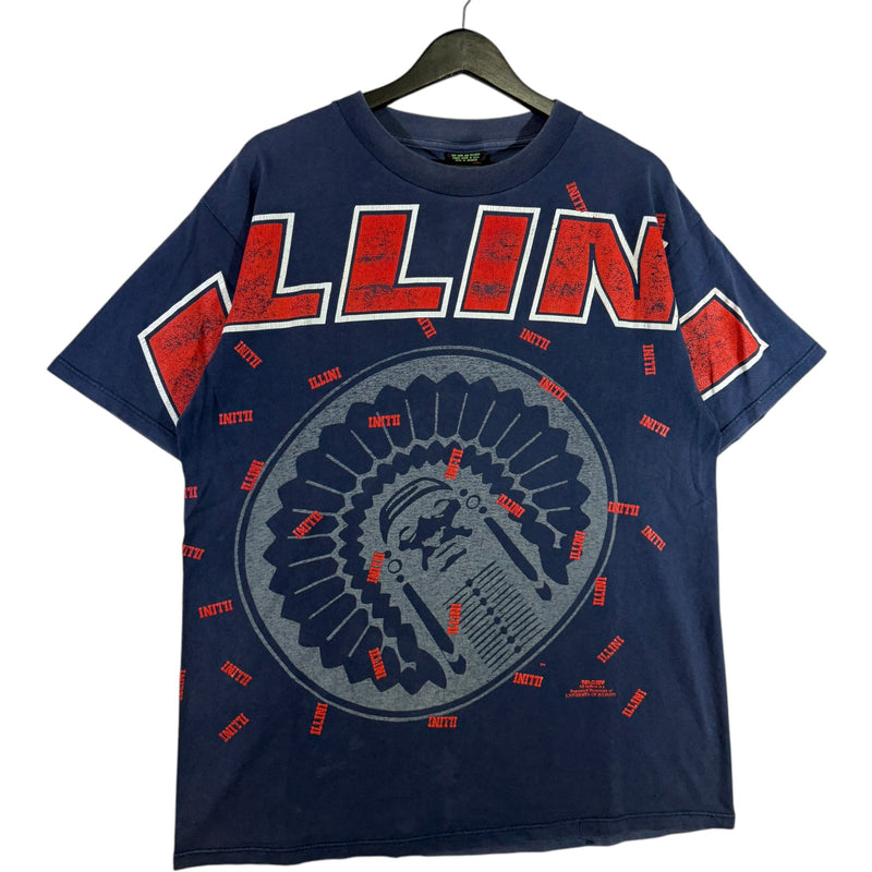 Vintage University Of Illinois Fighting Illini AOP Tee