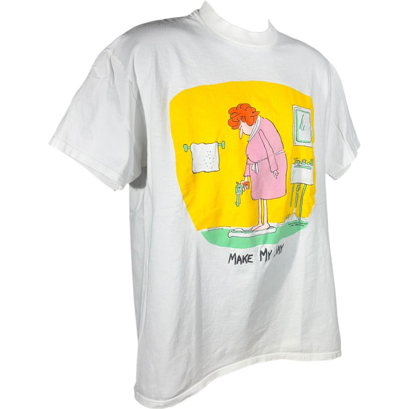 Vintage "Make My Day" Funny Comic Art Tee 1989