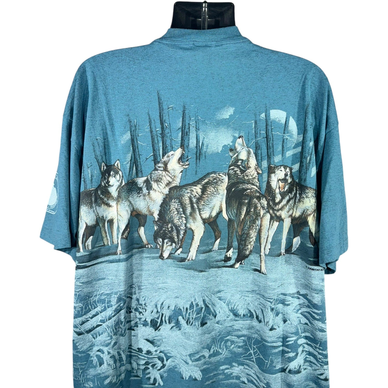 Vintage Pack Of Wolves AOP Nature Tee