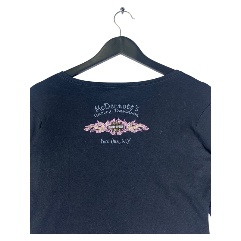 Vintage Women's Harley Davidson V-Neck Long Sleeve