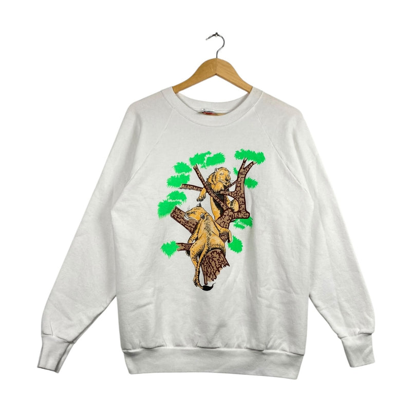Vintage Jungle Lion Graphic Crewneck