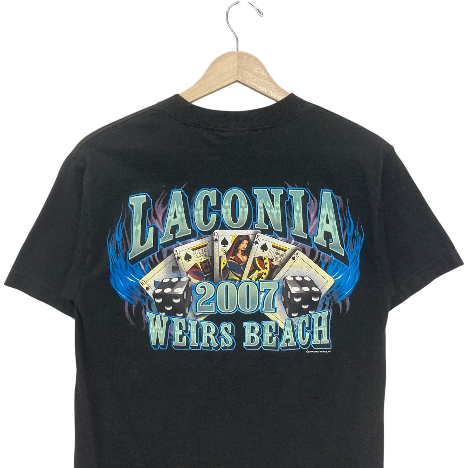 Laconia Weirs Beach Flaming Motorcycle Tee 2007