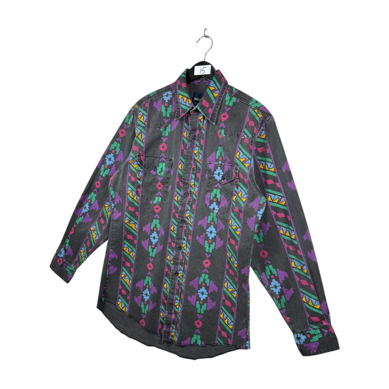 Vintage Wrangler Aztec Western Long Sleeve Button Up Shirt
