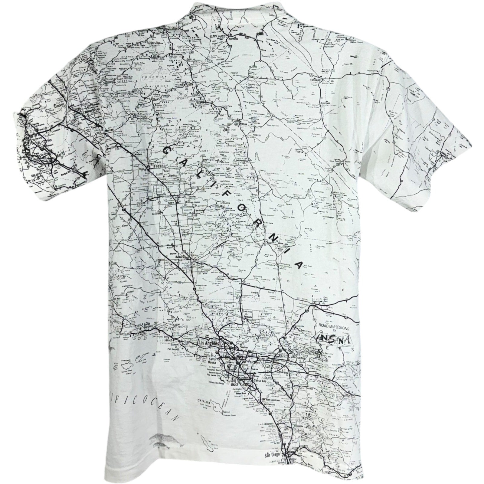 Vintage California State Map AOP Souvenir Tee 90s