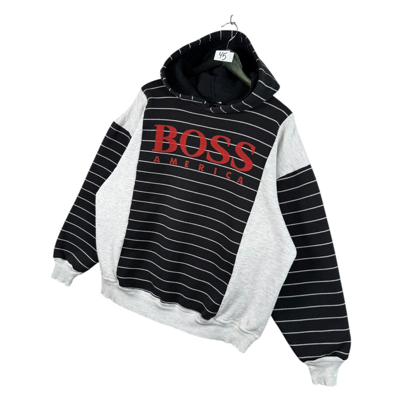 Vintage Boss America Striped Hoodie