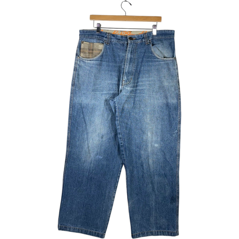 Vintage Y2K Wide RawBlue Leg Denim Jeans 36x32